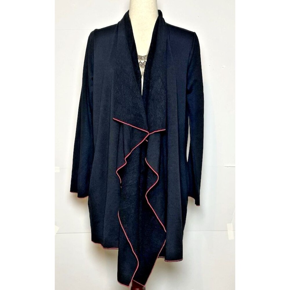 NWT Fresh Produce ruffled long sleeve pink trim cardigan womens Med/L ret.$89